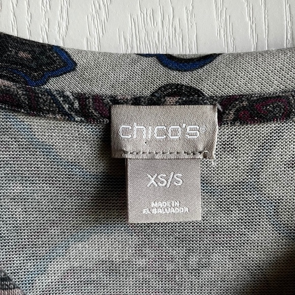 Chico's V Neck Floral Paisley Tunic Top - Picture 7 of 10